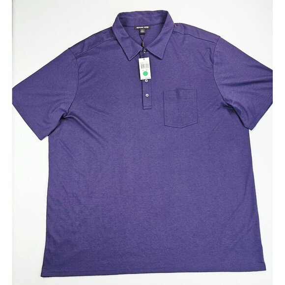 Michale Kors Size 4XT Big Tall Mens Eggplant Short Sleeve Cotton Polo NWT - Picture 1 of 11